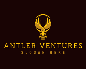 Moose Antler Lightbulb logo design