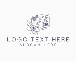 Floral Photo Camera Logo