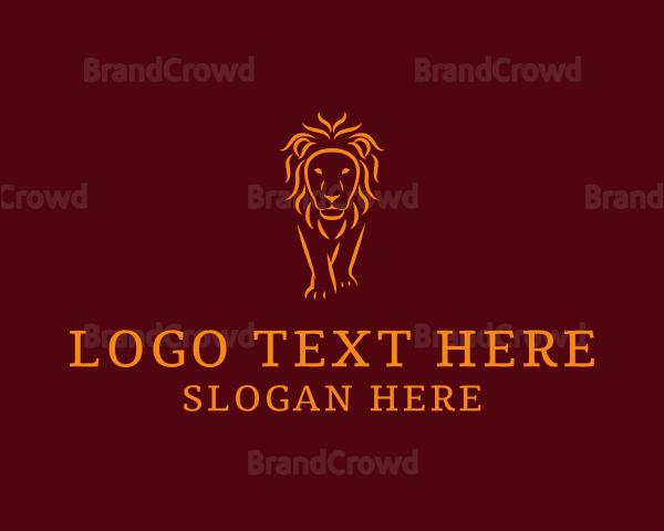 Yellow Abstract Lion Logo