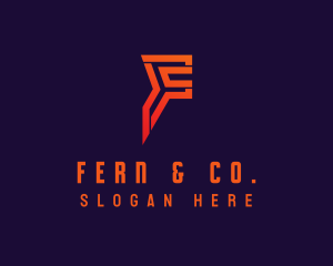 Cyber Startup Letter F logo design