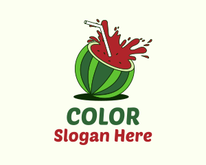 Watermelon Juice Drink Logo