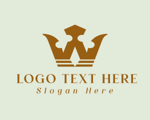 Gold - Letter W Crown Royal logo design