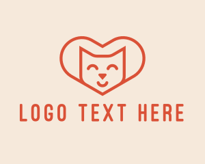 Veterinary Clinic - Heart Cat Love logo design