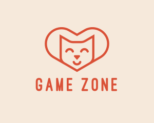 Feline - Heart Cat Love logo design