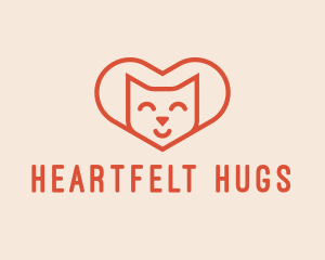 Love - Heart Cat Love logo design