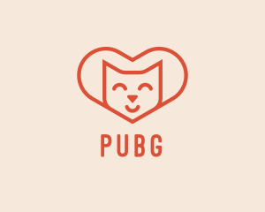 Heart Cat Love logo design