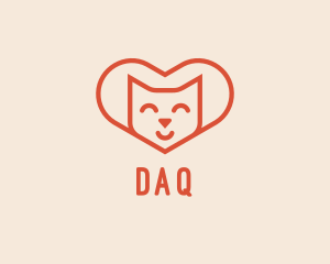 Clean - Heart Cat Love logo design