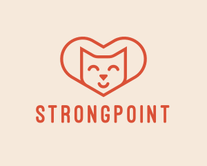 Vet - Heart Cat Love logo design