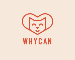 Pet Food - Heart Cat Love logo design