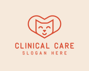 Heart Cat Love logo design