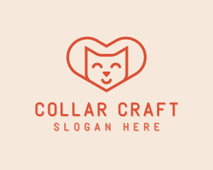 Heart Cat Love logo design