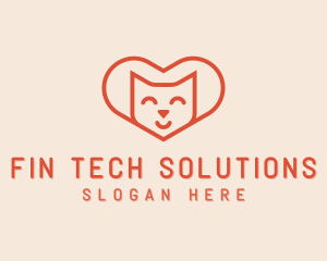 Heart Cat Love logo design