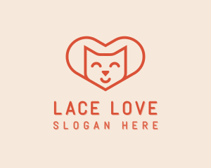 Heart Cat Love logo design