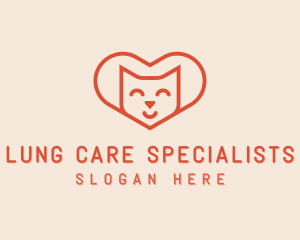 Heart Cat Love logo design