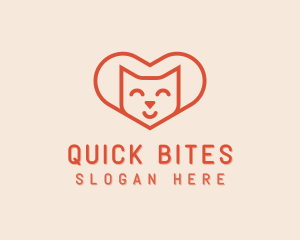 Heart Cat Love logo design