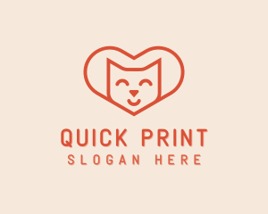 Heart Cat Love logo design