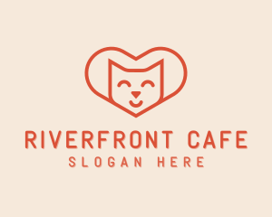 Heart Cat Love logo design