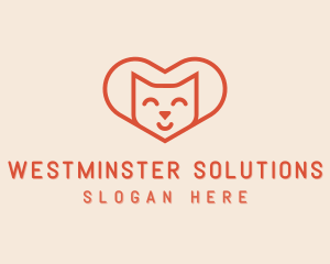 Heart Cat Love logo design