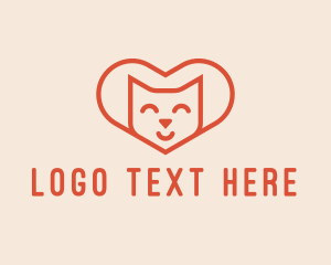 Sleek - Heart Cat Love logo design