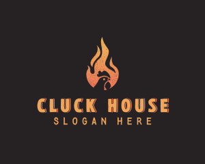 Chicken - Fire Chicken Barbecue logo design