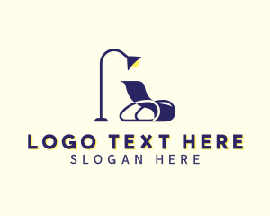 Home Staging - Lamp Chair Decor logo design