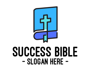 Bible - Blue Holy Christian Bible logo design