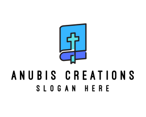 Blue Holy Christian Bible logo design