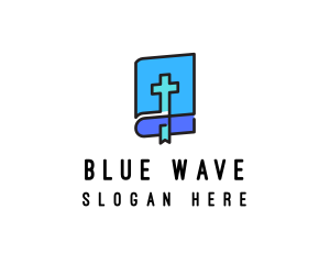 Blue Holy Christian Bible logo design