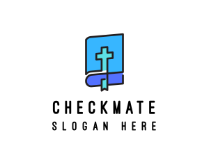 Blue Holy Christian Bible logo design