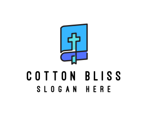 Blue Holy Christian Bible logo design