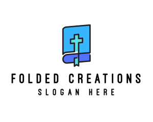 Blue Holy Christian Bible logo design