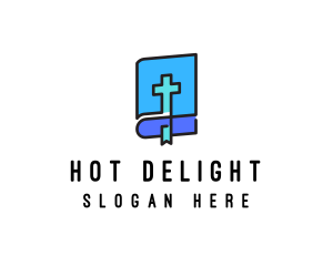 Blue Holy Christian Bible logo design