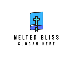 Blue Holy Christian Bible logo design