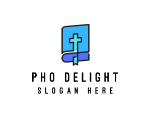 Blue Holy Christian Bible logo design