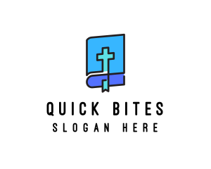 Blue Holy Christian Bible logo design