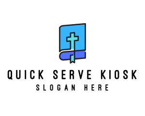 Blue Holy Christian Bible logo design