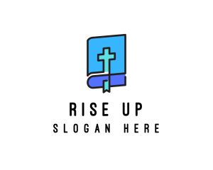 Blue Holy Christian Bible logo design