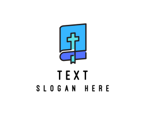 Blue Holy Christian Bible logo design