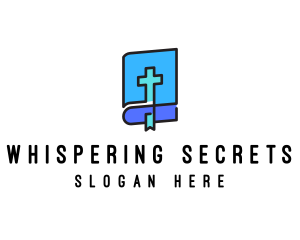 Blue Holy Christian Bible logo design