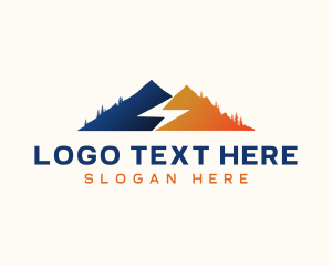Outdoor - Lightning Mountain Trail logo design