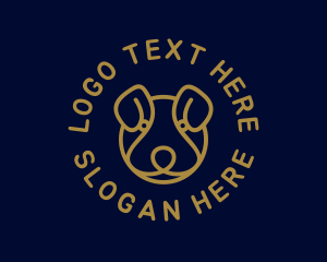 Monoline - Golden Dog Animal logo design