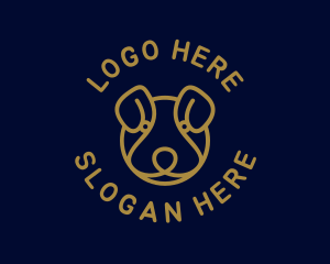 Puppy - Golden Dog Animal logo design