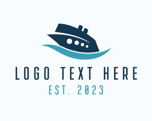 Ferry - Shipyard Marine Ship logo design