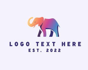 African Animal - Gradient Wild Elephant logo design