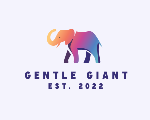 Gradient Wild Elephant logo design