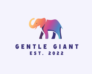 Elephant - Gradient Wild Elephant logo design