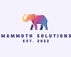 Mammoth - Gradient Wild Elephant logo design