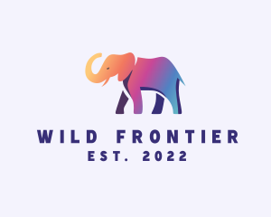 Gradient Wild Elephant logo design