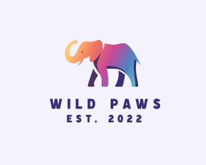 Gradient Wild Elephant logo design