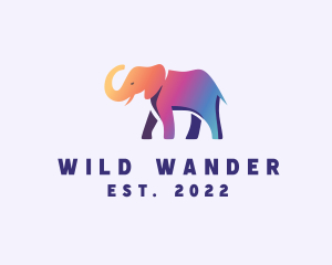 Gradient Wild Elephant logo design